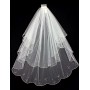 Veil - Pearl Embellishment - Multiple Layers with Finished Hem - 38" - VL-V119IV